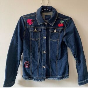 GUESS y2k Embroidered Patch Denim Jacket